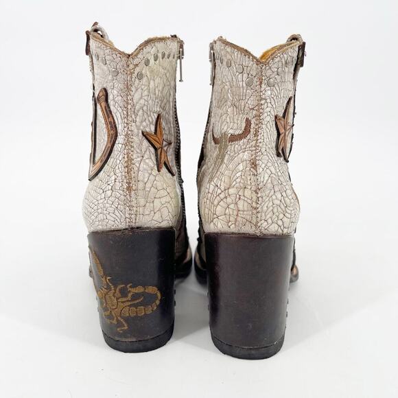 Old Gringo Galena Route 66 Women’s 6.5 Brown Cream Cactus Ankle Cowgirl Boots - Picture 8 of 13